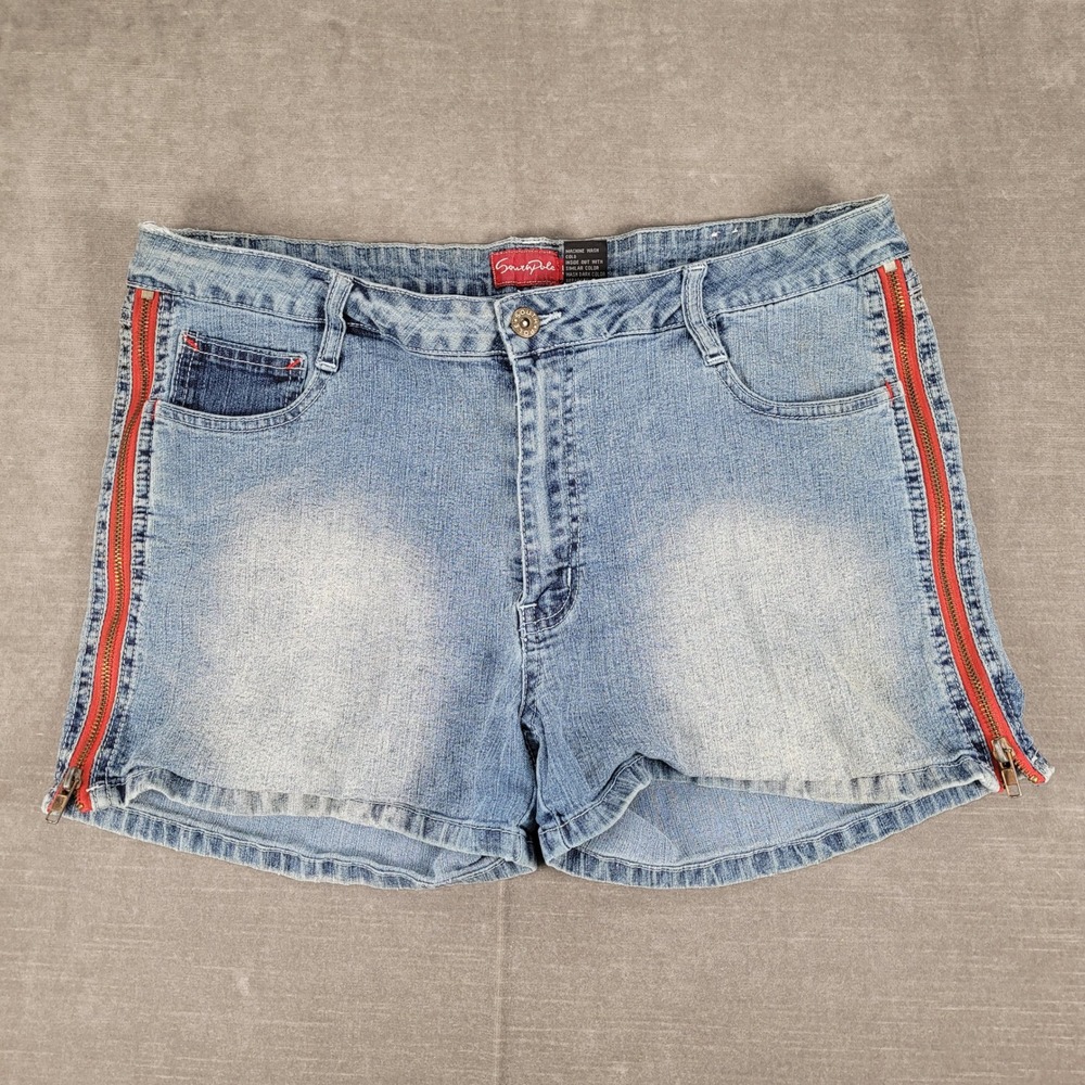 Southpole Denim Shorts Y2K Red Zipper Jean Shorts‎ Womens Size 15